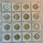 Lot of 16 – Silver Franklin Half Dollars -Mixed Dates- No Reserve