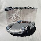 Vintage Porsche Shirt Mens XL White 90s Spyder Model Race Car Racing Sports USA