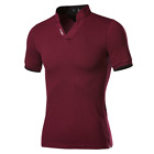 Men's Stylish Casual T-Shirts Slim Fit Short Sleeve POL Shirt  Short Sleeve Tops