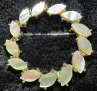 Stunning Mother Of Pearl Abalone Look Brooch Pin Vintage FREE SHIPPING!