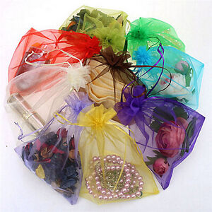 50pc Organza Gift Bags Jewelry Candy Bag Wedding Favor Bags Mesh Gift Pou.W_