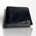Vintage GUCCI  Wallet G Bifold Purse Leather Black Authentic