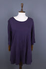 GUDRUN SJODEN Purple Relaxed Long Sleeve Blouson Short Tunic Dress Size L