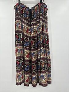 Sag Harbor Broom Stick Bohemian Skirt Floral Multicolor Size Medium Summer