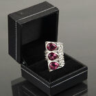 Genuine Pink Tourmaline Gemstone 925 Sterling Silver Handcrafted Jewelry Ring