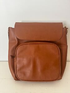 JJ Cole Vegan Leather Brookmont Backpack Diaper Bag Cognac Brown J00842