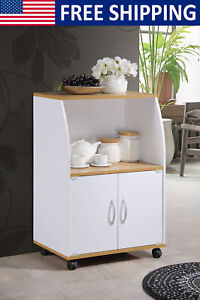 Mini Microwave Cart Kitchen Storage Apartments Dorm Rooms Home Office White New