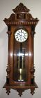 Antique Gustav Becker two weights driven Vienna wall clock 8-day time and strike