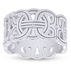 Celtic Knot Norse Braided Wedding Band Ring 14K White Gold Plated Sterling