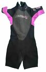 O’Neill Reactor 2mm Wet Suit Youth Size 12 Shorty Short Kids 3803 Pink Black