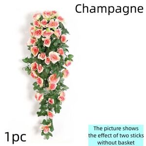 Artificial Hanging Basket Fake Silk Morning Glory Rose Flower Home Wedding Decor