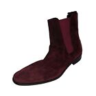 Ron Tomson EU 45 US 12.5 Burgundy Suede Leather Pull On Chelsea Boots MSRP $300