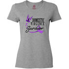 Inktastic Domestic Violence Survivor With Butterfly Women's T-Shirt Stop Spousal
