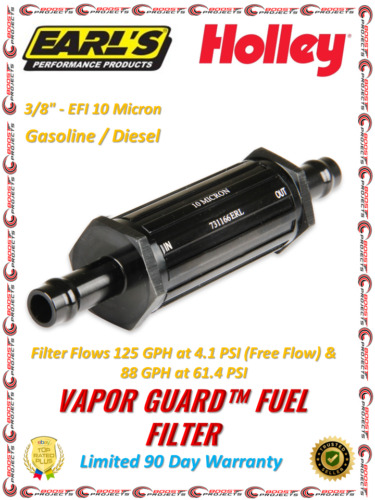 Earl's Vapor Guard Fuel Filter  3/8