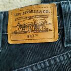 Vintage Levis 36x36 547 Men's Dark Charcoal Corduroy Jeans Made in USA GUC