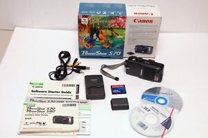 New ListingCanon PowerShot S70 7.1MP Camera, Battery, Charger, 256GB Card, Box, Software