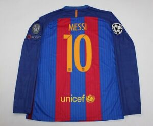 fc barcelona jersey 2016 2017 shirt messi home long sleeve champions league