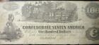 1862 $100 Confederate States of America Civil War Currency Note  NR