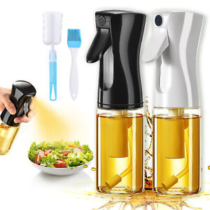 2 Brush Set 200ML Olive Oil Sprayer Glass Bottle Spray Pump Kitchen Cooking BBQ