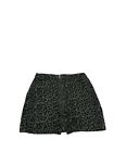 Francesca’s Green/Black Leopard Denim Skirt with full zipper size medium