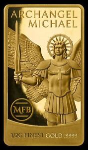 2022 Solomon Islands Archangel Michael .5g Proof-Like .9999 Gold Bar