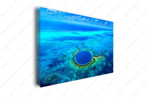 Great Blue Hole Belize Landscape Nature Photography Canvas Print Art Decor