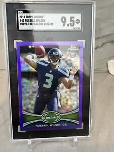 New Listing2012 Russell Wilson Topps Chrome Purple Refractor #40 RC /499 Rookie Sgc 9.5