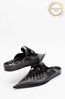 RRP€585 N 21 Leather Mule Shoes US9 UK6 EU39 Black Lace Up Made in Italy
