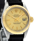 Ladies Vintage ROLEX Oyster Perpetual Datejust 26mm Gold Champagne Dial Watch