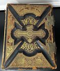 Antique 1800s Pictorial Family Holy Bible The Pronouncing Edition Illustrated