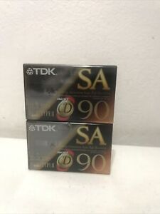Lot of 2 TDK SA 90 Blank Audio Cassette Tapes 90min High Bias Type II New Sealed