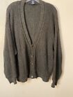 Men's Vintage  HUNT CLUB Gray Cardigan Sweater L Alpaca Wool