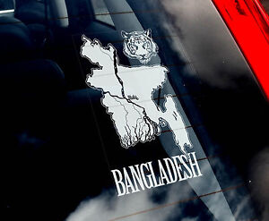 Bangladesh - Car Window Sticker - National Flag Sign - Cricket, Football
