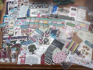 Lot C of Scrapbooking Stickers and Embellishments- Travel and Misc. Themes