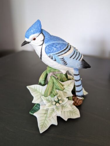 Lenox 1998 Garden Birds Collection Christmas Blue Jay Porcelain Figurine