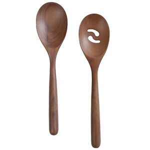 Black Walnut 2Pcs Wood Spoons for Cooking Premium Walnut Cooking Utensils 12
