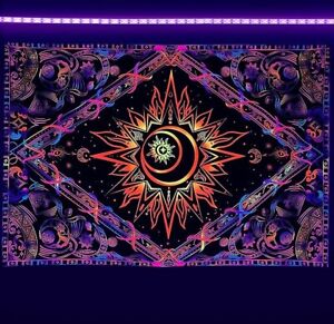 Tapestry for Bedroom Blacklight Tapestry UV Reactive Aesthetic Room Decor