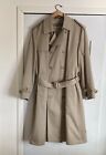 Vtg Mens Silver Cloud 40R Khaki Double Breasted Trench Coat Thermo Zip-In Liner