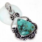 African Turquoise 925 Silver Plated Pendant 1.8