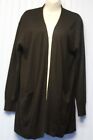 Luxury cashmere blend black long sleeve open cardigan sweater w/pockets M