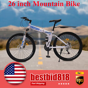 New Listing26 inch Mountain Bike 21Speed Hydraulic Disc Brake Bike Carbon Steel MTB Bicycle