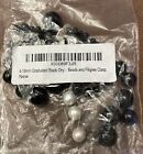 LOT OF NEW GRADUATED BLACK ONYX  4-16 MM BEADS AND FILIGREE CLASP-SEE PHOTOS