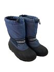 Sorel Kids Snow Boots Size 3 Blue Black Winter Outdoor Ski Pull On Lined