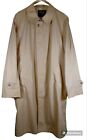 Botany 500 Mens Trench Coat Size 40 Beige Long Overcoat  Made In USA Jacket