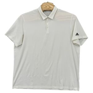 Adidas 3XL White Short Sleeve Polyester Men's Performance Polo Shirt