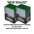 (50) BCW 3x4 Regular Green Card Toploaders ( 2 X 25 count ) Sealed/Free Shipping