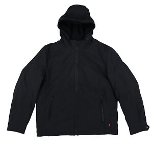 Levi's Men's Hooded Full Zip Jacket Sherpa Lined Soft Shell Black New