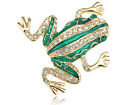Genuine Czech Crystal Rhinestone Fashion Golden Frog Fashion Jewelry Pin Brooch