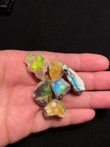 Multi Fire Opal Rough 75.00 Carat Natural Ethiopian Opal Raw Welo Opal Gemstone