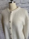 Vintage Belldini Angora Blend Cream White Women’s Button Up Cardigan Sweater L